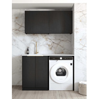Otti Byron 1305B Laundry Kit Black Oak With Sink And Natural Carrara Marble Top