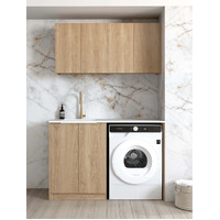 Otti Byron 1305B Laundry Kit Natural Oak With Sink And Pure White Top