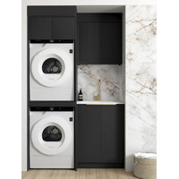 Otti Byron 1305C Laundry Kit Black Oak With Sink And Natural Carrara Marble Top