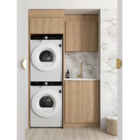 Otti Byron 1305C Laundry Kit Natural Oak With Sink And Natural Carrara Marble Top