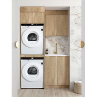 Otti Byron 1305C Laundry Kit Natural Oak With Sink And Pure White Top