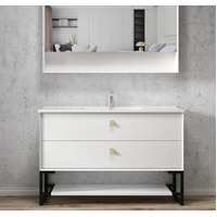 Otti Boston LEG-Boston1200W 1200mm Matte White Vanity Leg With Shelf