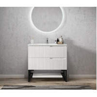 Otti Noosa LEG-NOOSA900W 900mm Matte White Vanity Leg With Shelf