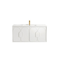 Otti Laguna 1200mm Matte White Wall Vanity With Slimline Ceramic Gloss White Top