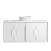 Otti Laguna 1200mm Matte White Wall Vanity With Natural Carrara Marble Top