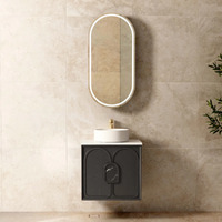 Otti Laguna Mark II 600mm Black American Oak Wall Hung Vanity
