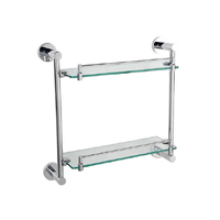 Linkware Loui LR4015 347mm Wall mounted Double Glass Shelf Chrome