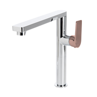 Linkware GABE LT702CP-RG Leva Swivel Spout Sink Mixer Chrome and Rose Gold