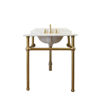 Turner Hastings MA750WS-3TH Mayer Chrome Basin Stand With 75x55 Marble Top - 3TH