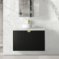 Otti MA900B Marlo 900mm Matte Black Wall Hung Vanity