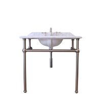 Turner Hastings Mayer Brushed Brass Basin Stand With 90x55 Marble Top - 1TH