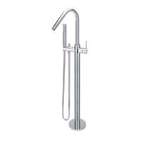 Meir Round Freestanding Bath spout and Hand Shower - Polished Chrome