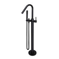 Meir Round Freestanding Bath Spout And Hand Shower - Matte Black