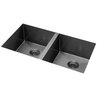 Meir Kitchen Sink Double Bowl 760 X 440 MM GUNMETAL BLACK
