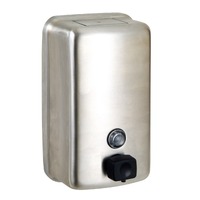 Metlam ML605BS Vertical Button Pump Soap Dispenser In Satin Stainless Steel