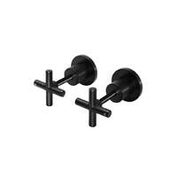 Meir Cross Handle Valve Wall Top Assemblies - Matte Black