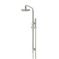 Meir Round 200 mm Rose Combination Shower Rail with Single Function Hand Shower - PVD Brushed Nickel