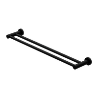 Nero Mecca Double Towel Rail 800mm Matte Black