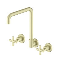 Nero NR201607BG X Plus Wall Kitchen Set Swivel Spout Brushed Gold