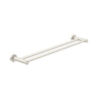 Nero Classic Double Towel Rail 600mm Brushed Nickel