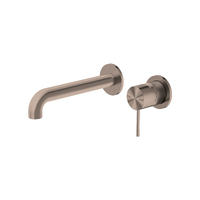 Mecca Wall Basin Mixer Separate Back Plate185MM Spout Brushed Bronze
