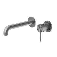 Mecca Wall Basin Mixer & Spout with separate back plate 185mm Gun Metal