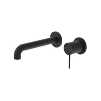 Mecca Wall Basin Mixer & Spout with separate back plate 230mm Matte Black