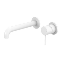 Mecca 230MM Wall Basin Mixer Separate Back Plate Matte White