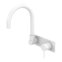 Nero Mecca Wall Basin/Bath Mixer Swivel Spout Matte White NR221910qMW