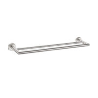 Nero Dolce 700mm Double Towel Rail Brushed Nickel
