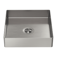 Nero NRB401SBN Opal Square 400mm Stainless Steel Basin Brushed Nickel