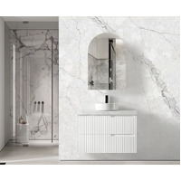 Otti NS900W Noosa 900mm Satin White Wall Hung Vanity