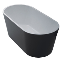 Oslo 1500 mm Free Standing Black To Wall Bath Black & White