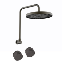 Linkware Loui 260mm Solid Brass Gooseneck Gun Metal Shower Set