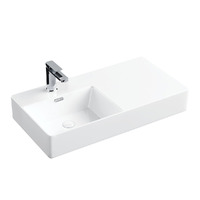 Fienza Petra 800mm Left/Right Hand Wall Basin Gloss White