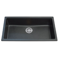Project Black Granite 700 mm Single Bowl Sink Black