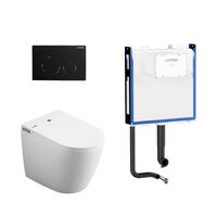 Lafeme Crawford Wall Faced Rimless Smart Toilet With Matte Black Flush Plate