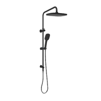 Linkware T9788BK Huntingwood Self Cleaning Twin Shower With Rail Gloss Black