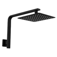 Linkware T9983BK Liberty 200mm Gooseneck Rectangular Shower Matte Black