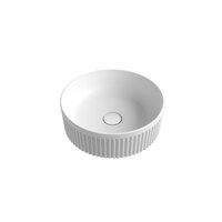 Aulic Lilac 360mm Above Counter Basin With V Groove Surface Matte White