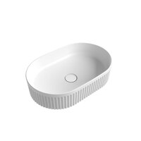 Aulic Cadel 500mm Pill Above Counter Basin With V Groove Surface Matte White