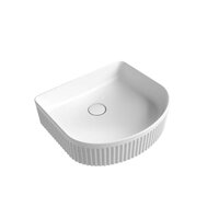 Aulic Cyrus Arch 415mm Above Counter Basin With V Groove Matte White