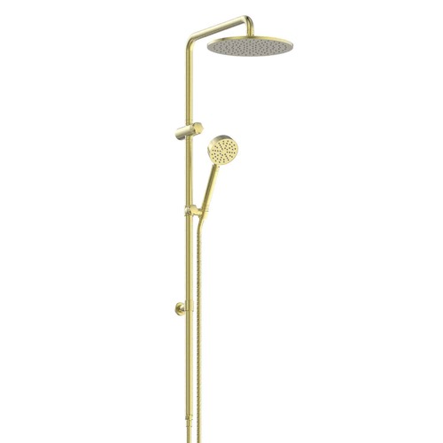 Greens Textura Twin Rail Shower Single Function Brushed Brass