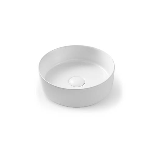 Seima Nero Ceramic Arko 310mm Round Basin Above Counter White Gloss