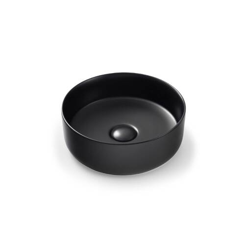 Seima Nero Ceramic Arko 310mm Round Basin Above Counter Black