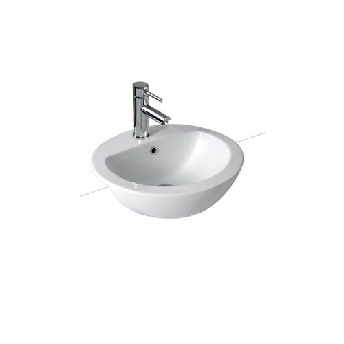 Seima Chios 205 Ceramic 3 Taphole Semi Recessed Oval Basin White