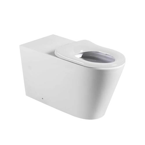 Seima Modia 800mm Care Floor Mount Rimless Toilet Pan With White Seat