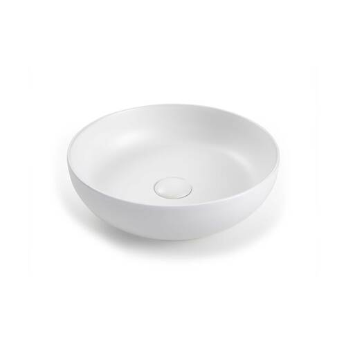 Seima Aurora Bowl Ceramic 380mm Above Counter Round Basin White Silk Matte