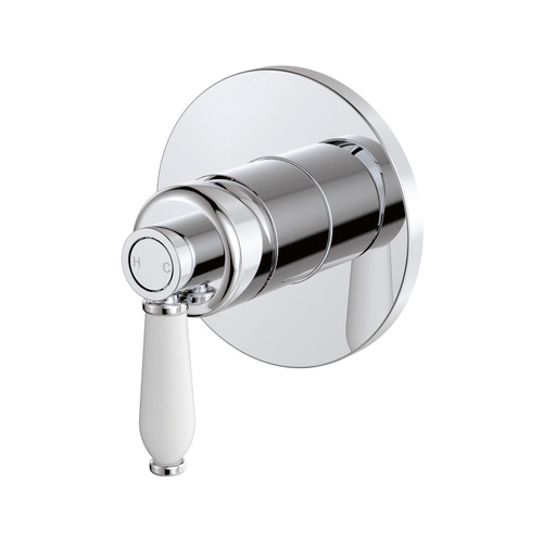 Fienza Eleanor Wall Mixer - Chrome with White Ceramic Handle
