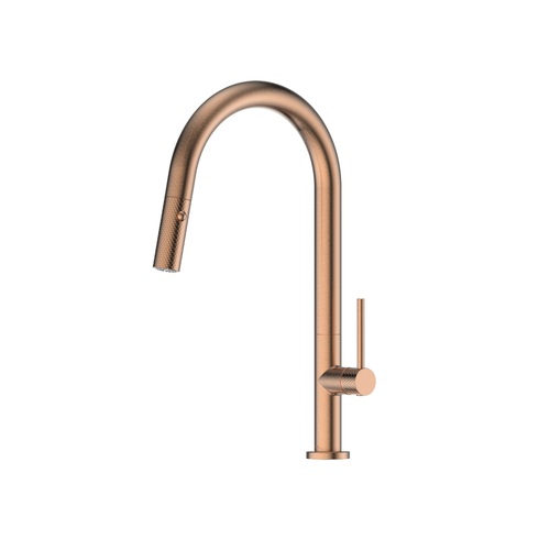 Greens Tesora Pull Down Swivel Spout Sink Mixer Brushed Copper